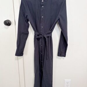 Billy Reid Black Button-Front Collarless Top